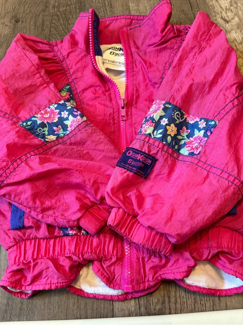 Vintage 90s Y2K Oshkosh B’Gosh Kids Clothes Windbreaker Jacket  Pink Floral 4